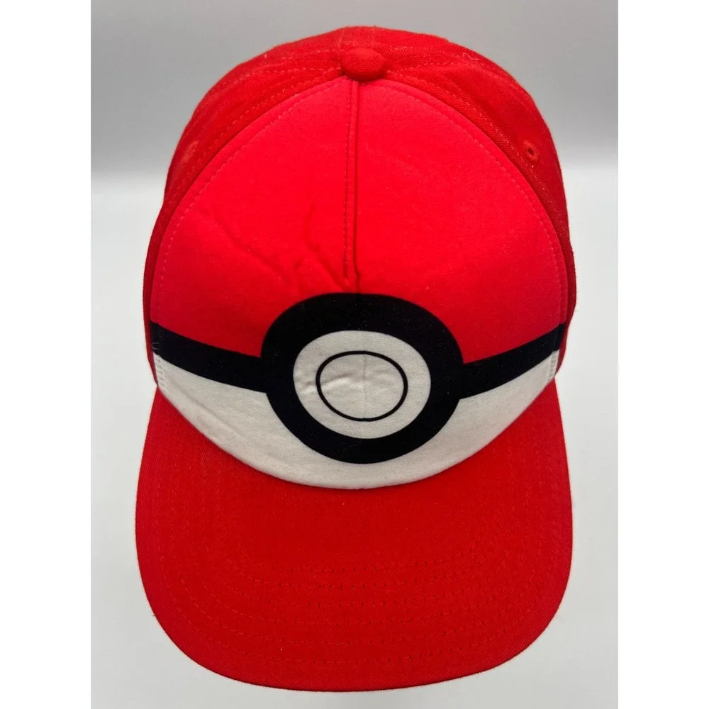 Pokemon Poke Ball Youth OSFM Snapback Hat Red White Nintendo Cap Adjustable
